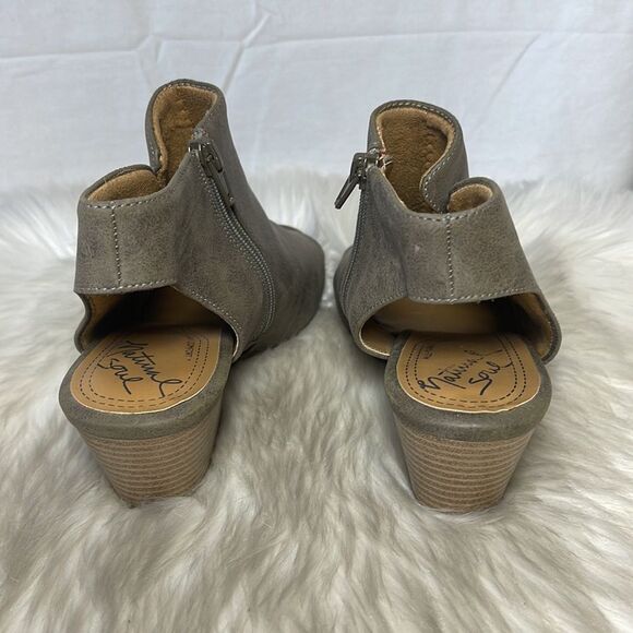 Natural Soul Dash Mushroom Vegan Leather Peep Toe Slingback Sz 9 - Picture 4 of 7